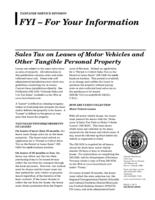 Sales tax on leases of motor vehicles and other tangible personal property