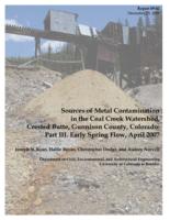 Sources of metal contamination in the Coal Creek watershed, Crested Butte, Gunnison County, Colorado. Part III. Early spring flow, April 2007