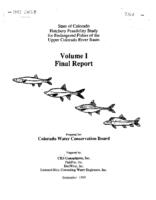 State of Colorado hatchery feasibility study for endangered fishes of the upper Colorado River Basin