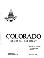 Recommendations for 1991 : report to the Colorado General Assembly