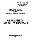 An analysis of 1988 ballot proposals