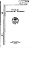 Colorado legislator's handbook
