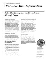 Sales tax exemption on aircraft and aircraft parts