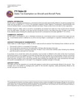 Sales tax exemption on aircraft and aircraft parts