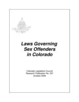 Laws governing sex offenders in Colorado
