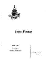 School finance study : report to the Colorado General Assembly