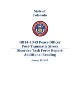 HB14-1343 Peace Officer Post-traumatic Stress Disorder Task Force report. Additional Reading