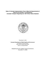 State of Colorado implementation plan to meet the requirements of Clean air act section 110 (a)(2)(D)(i)(l) Interstate transport regarding the 1997 8-hour ozone standard