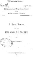 A soil study. Part IV, Ground water