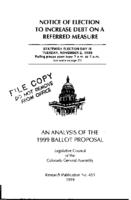 An analysis of the 1999 ballot proposal