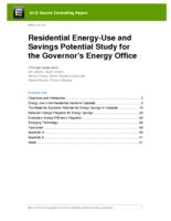 Residential energy-use and savings potential study for the Governor's Energy Office