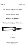 Thinning the winesap ; Winter and frost injuries of fruit trees