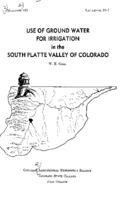 Use of ground water for irrigation in the South Platte Valley of Colorado