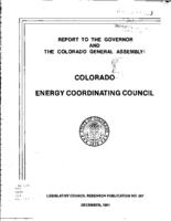 Colorado Energy Reporting Council : report to the Governor and the Colorado General Assembly