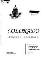 Senate Bill 93-87 setting category study : Colorado Legislative Council recommendations : Legislative Council report to the Colorado General Assembly