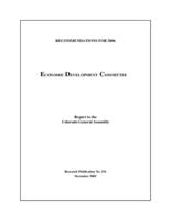 Economic Development Committee : report to the Colorado General Assembly
