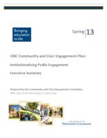 UNC community and civic engagement plan : institutionalizing public engagement, executive summary