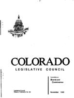 Colorado Legislative Council recommendations for 1991 Committee on Boards and Commissions : Legislative Council report to the Colorado General Assembly