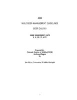 2002 mule deer management guidelines, deer DAU D-3, game management units 6, 16, 161, 17, & 171
