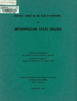 Trustees' report on the plan of operation for Metropolitan State College