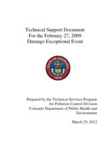 Technical support document for the February 27, 2009 Durango exceptional event