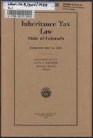 Inheritance tax law : an act passed by the twenty-ninth General Assembly
