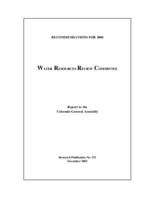 Water Resources Review Committee : report to the Colorado General Assembly