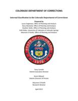 Internal classification in the Colorado Department of Corrections