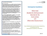 Alternate academic achievement standards for instruction and alternate assessment