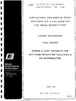 Piedra Watershed final report : design & cost estimate for off-farm irrigation facilities & PIA determination