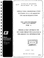 San Juan Watershed task D & E report step A : design & cost estimate for off-farm irrigation facilities & PIA determination