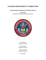 Colorado male offender classification pilot study: phase II