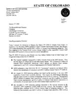 Governor Ritter's FY2009-10 budget balancing package: Cover letter