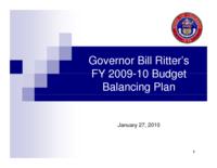 Governor Ritter's FY2009-10 budget balancing package: Powerpoint presentation