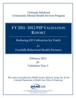 Reducing ED utilization for youth for Foothills Behavioral Health Partners