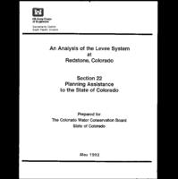 An analysis of the levee system at Redstone, Colorado : section 22 planning assistance to the state of Colorado