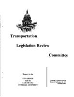 Recommendations for 2003 : Transportation Legislation Review Committee : report to the Governor and Colorado General Assembly