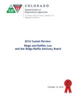 2016 sunset review, bingo and raffles law and the Bingo-Raffle Advisory Board
