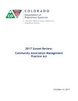 2017 sunset review, Community Association Management Practice Act