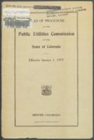 Rules of procedure of the Public Utilities Commission of the State of Colorado