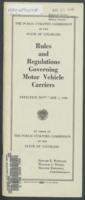 Rules and regulations governing motor vehicle carriers : effective November 1, 1939