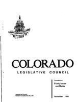 Colorado Legislative Council recommendations for 1991 Committee on Family Issues and Rights : Legislative Council report to the Colorado General Assembly