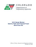 2015 sunset review, Identity Theft and Financial Fraud Deterrence Act