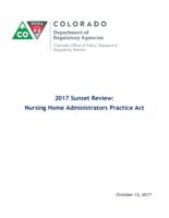2017 sunset review, Nursing Home Administrators Practice Act