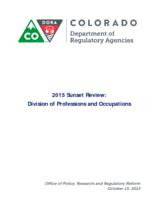 2015 sunset review, Division of Professions and Occupations