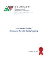 2016 sunset review, motorcycle operator safety training