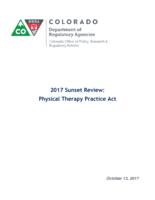 2017 sunset review, Physical Therapy Practice Act