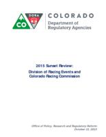 2015 sunset review, Division of Racing Events and Colorado Racing Commission