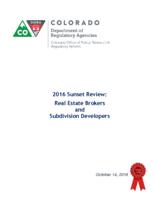 2016 sunset review, real estate brokers and subdivision developers