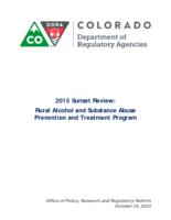 2015 sunset review, rural alcohol and substance abuse prevention and treatment program